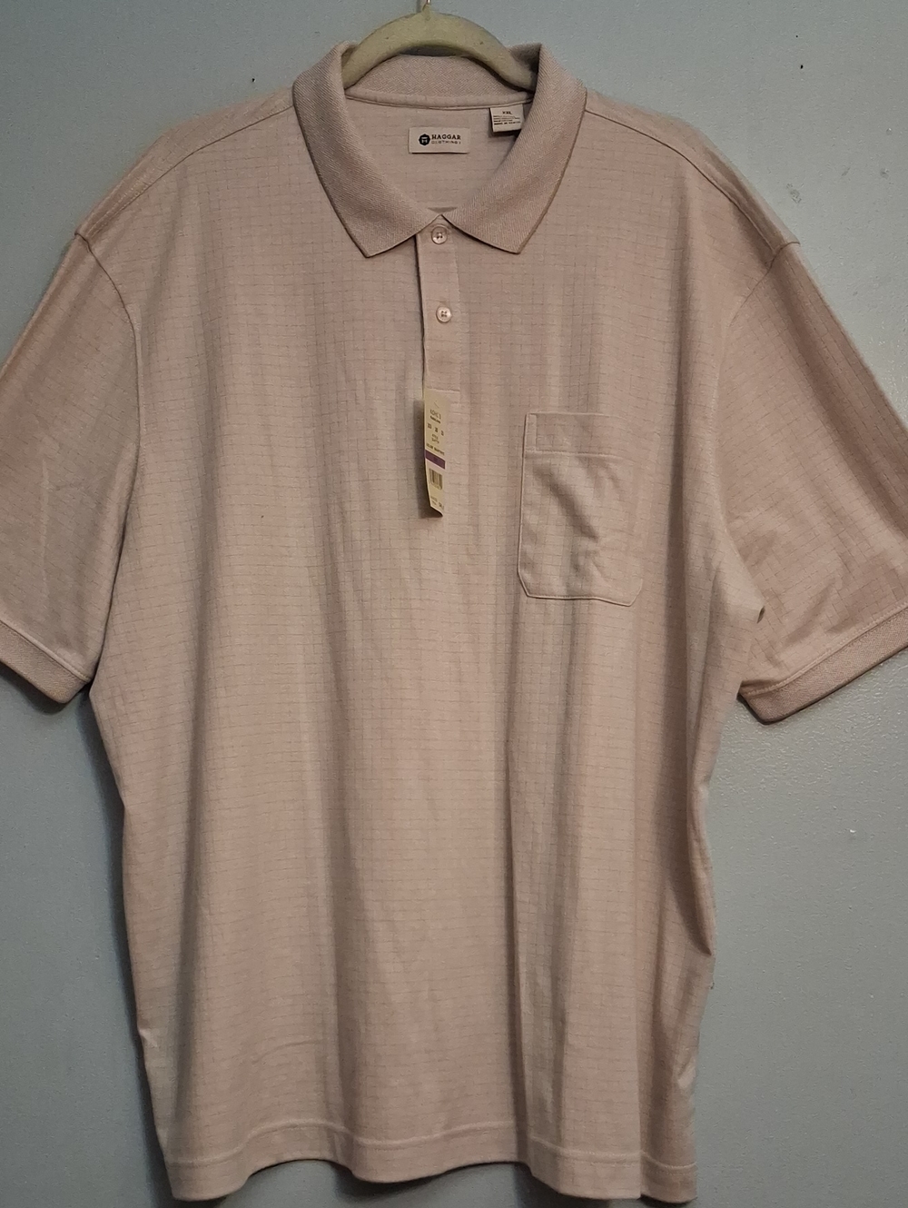 Haggar Size XXL Men's Polo Shirt in Light Beige